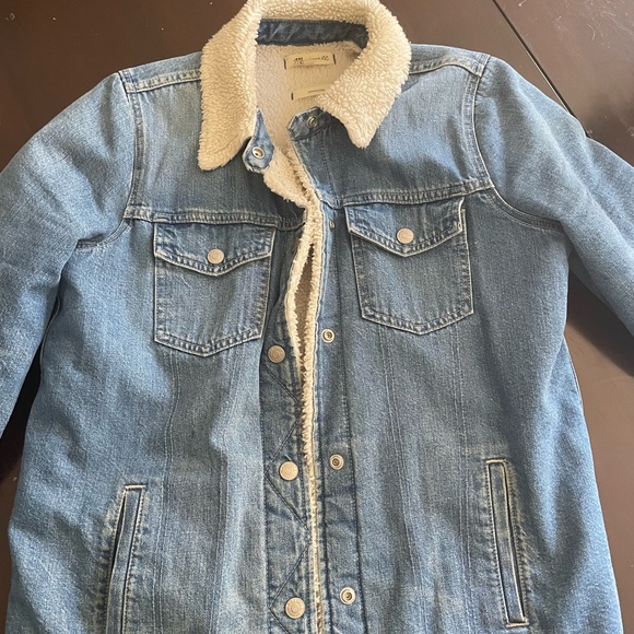 Madewell Sherpa lined trucker denim jacket size small - Picture 4 of 4